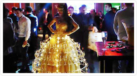 robe a champagne bal masqué