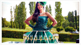 Robe à champagne thème Vert