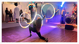 Animation artiste visuel Hula Hoop lumineux LED