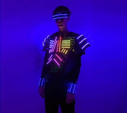 Homme costume LED Futuriste