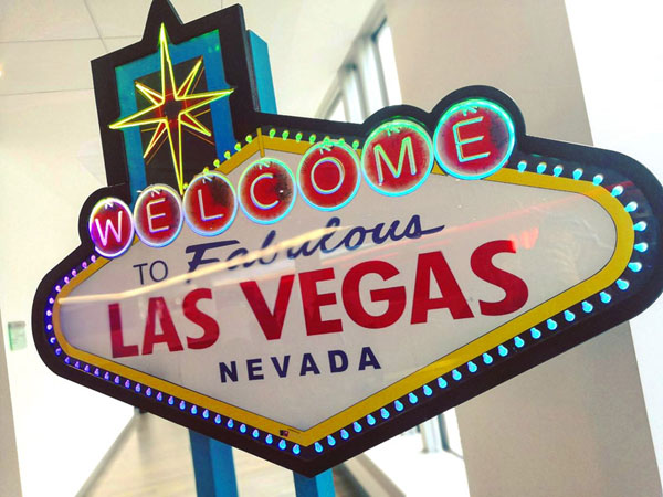 Panneau welcome to Las Vegas lumineux LED